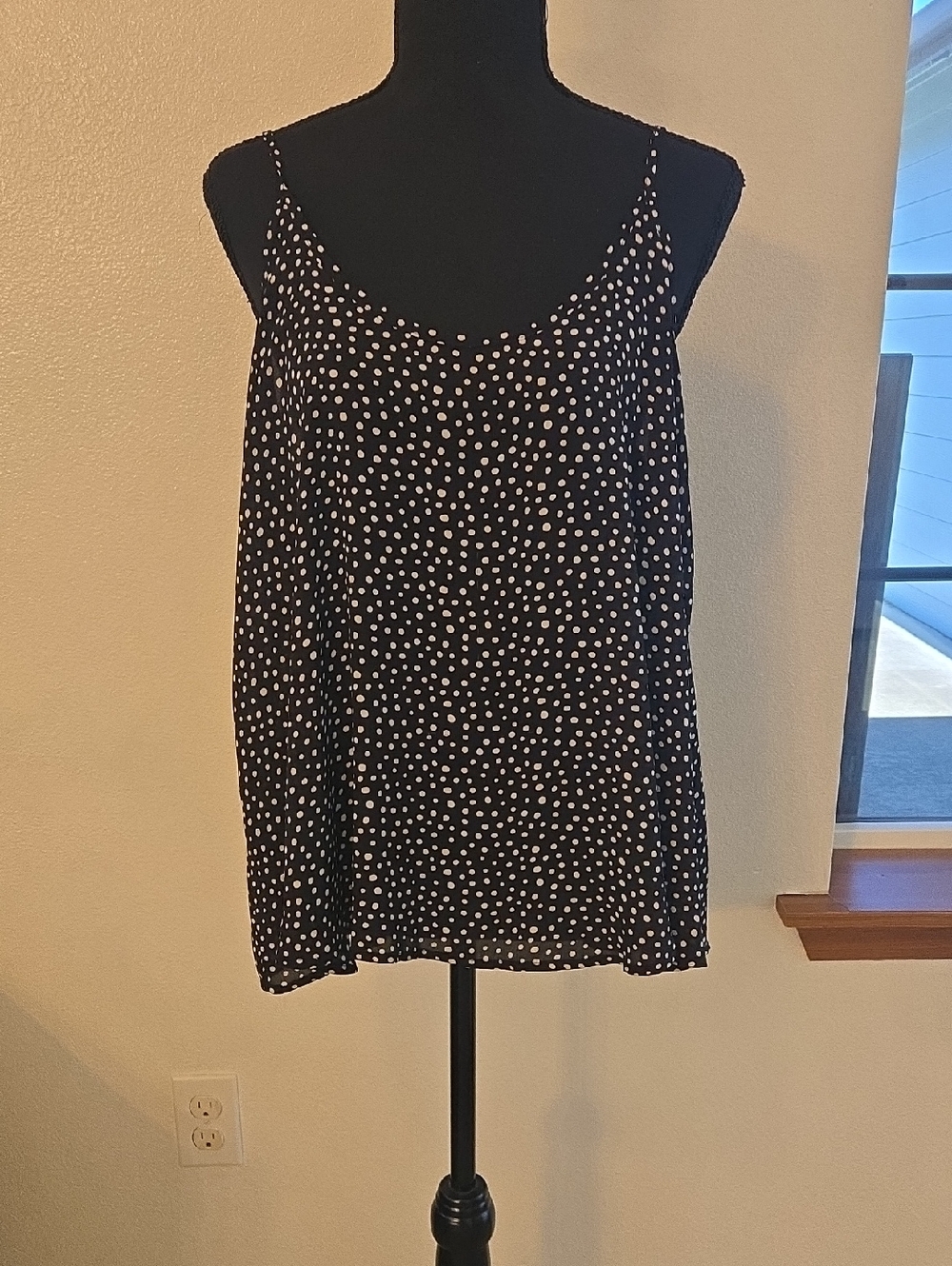 Apt. 9 Black & White Polka Dot Spaghetti Strap Camisole